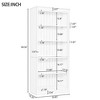 Gulches 83.4" Tall 5-Tier Wood Bookshelf - LED Light Strip, 2 Adjustable Shelves & Cable Hole, Free Standing Storage for CDs/Books (White) - 4 of 4