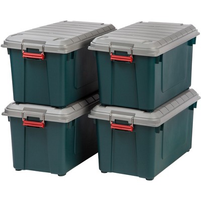 Iris 41qt Weatherpro Plastic Storage Bin Clear With Lid : Target