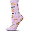 Memoi Thanks A Lox Greeting Card Crew Socks Orchid One Size - 2 of 4