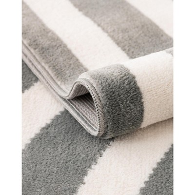 Gray and Ivory Rectangular Synthetic Kids Rug, 9' x 12'