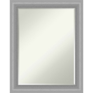 Amanti Art Peak Polished Nickel Narrow Petite Bevel Bathroom Wall Mirror 28.5 x 22.5 in. - 1 of 4