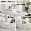 Okak Modern Oversized Velvet Floor Sofa Futon Couch with Soft Pillows,Comfy Lounge Sleeper Sofa for Living Room,Apartment - 4 of 4