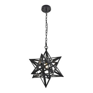 Elegant Lighting Nocturne 1 light black Pendant - 1 of 4