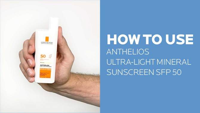 La Roche Posay Anthelios Ultra-Light Fluid Mineral Face Sunscreen with Zinc Oxide &#8211; SPF 50 - 1.7 fl oz, 2 of 10, play video