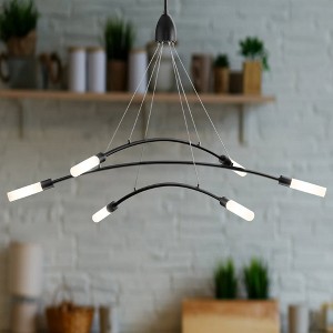 Urban Ambiance Luxury Minimalist Indoor Chandelier,  22-3/4''H x 40"W x 40''D,  Matte Black Finish, UHP4411 - 1 of 4