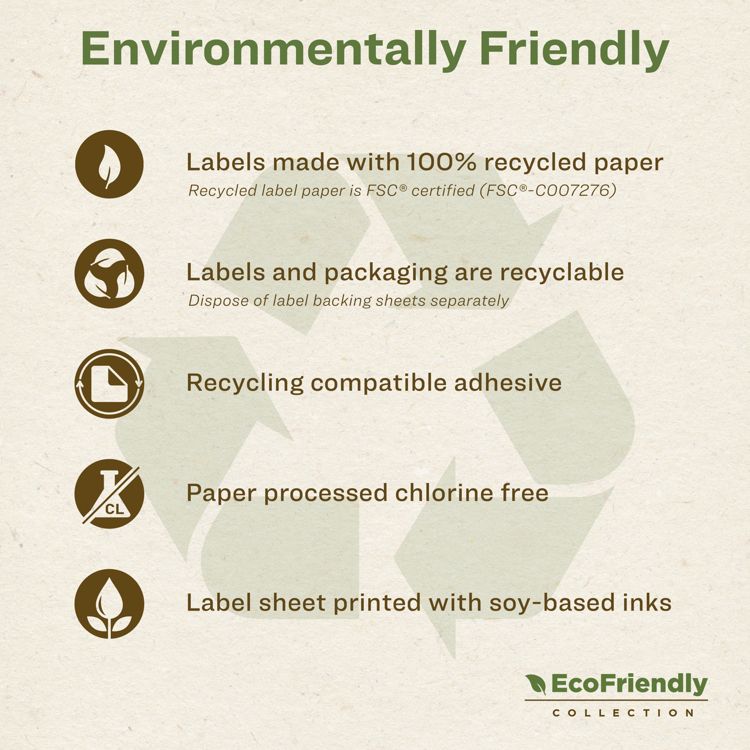 Avery Recycled Matte White Labels,  1/2" x 2-1/2" Barbell, 3 of 7