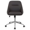 PAGED Home Office Chair Faux Leather Upholstered Desk Chair with Smooth-Rolling Casters, Adjustable Vanity Chairs for Bedroom, Home Office - 2 of 4