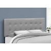 Monarch Specialties Bed Headboard Only Queen Size Bedroom Upholstered Pu Leather Look Grey Transitional - 2 of 4