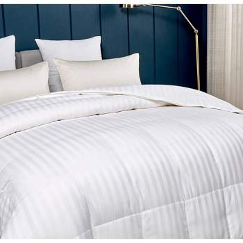 Twin 350 Thread Count Cotton Damask Striped Down Alternative Comforter - Blue Ridge Home Fashions