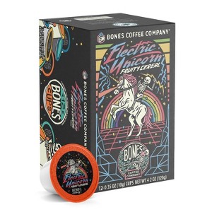 Bones Coffee Company Electric Unicorn Fruity Cereal Flavor 12 ct Single-Serve Bones Cups Coffee Pods Compatible with Keurig Coffee Maker - 1 of 4