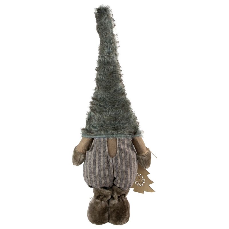 Northlight 33" Brown and White Woodland Gnome with Striped Pants Christmas Figurine, 4 of 5