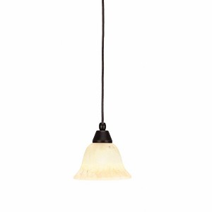 Toltec Lighting Any 1 - Light Pendant in  Dark Granite with 7" Italian Marble Shade - 1 of 1