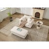 Deep Seat Sofa with Ottoman for Living Room, Sleeper Armchair with Pillows, Upholstered Corduroy Sofa Bed with Wood Frame-Coolbibila - 3 of 4