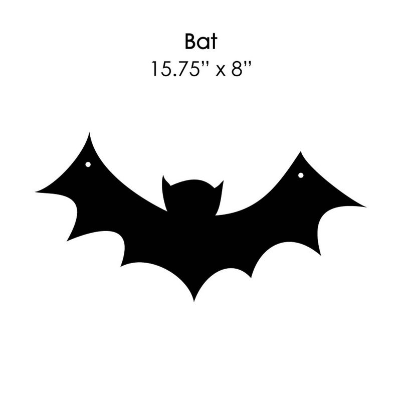 Big Dot of Happiness Hanging Black Bats - Outdoor Hanging Decor - Halloween Party Decorations - 10 Pieces, 5 of 8