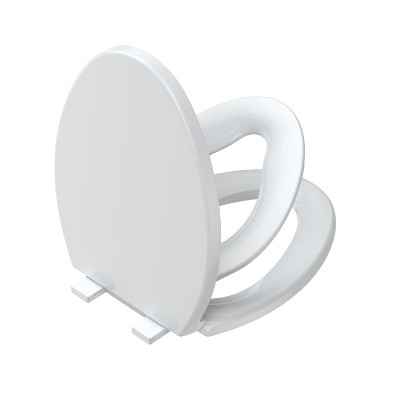 Round Toilet Seat with Quiet-Close, Quick-Attach Hardware with Grip-Tight Bumpers, Quick-Release Design,Slow-Close Toilet Seat  for Family Use