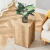 HDZNVF 11.8*11.8*19.6 Inch End Table Luxurious Design, Natural - 2 of 4