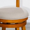 GDFStudio Gustave Modern Wooden and Fabric Upholstered 24" Swivel Counter Stool with Footrail - 2 of 4