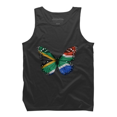 Men's Design By Humans Butterfly Flag Of South Africa By GiftsIdeas Tank Top