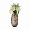 Elegant Hand-Blown Glass Vase - Artistic Red Accents - Glam Style Decorative Centerpiece for Home, Office, Bedroom, and Living Room - Gray - 3 of 4