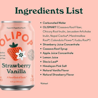 OLIPOP Strawberry Vanilla Prebiotic Soda - 12 fl oz_5