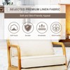 Beige Modern Accent Chair with Lumbar Pillow and Wooden Frame for Living Room or Office - 3 of 4
