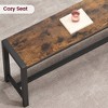 Dining Table Set for 4 with 2 Benches, Kitchen Table Set for 4-6 with Corner Protector and H-Shaped Frame for Small Space, Kitchen, Apartment - 3 of 4
