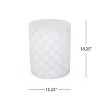 CAVINAS 18.2"Concrete Outdoor Side Table,Patio End Table,Eye-Catching Accent Table for Poolside,Porch&Living Room,Minimalist Outdoor Furniture,White - 2 of 4