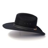 Western Express Black Felt Finish Western Cattleman Hat with Black and Brown Concho Hat Band - 3 of 4