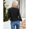 Womens Womens Casual Cropped Blazers Open Front Long 3/4 Sleeve Work Office Suit Jackets Blazer Shrug - 2 of 4