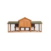 CAVINAS 79.5"W Large Pet House with 2 Runs,Pet Crate with Removable Tray,Pet Supplies with Two Tier Waterproof Roof,Brown - 4 of 4