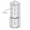 GlasFlength,Decorative Storage Cabinets, Corner Display Case, Multiple Shelves for Collectibles, Elegant Home Addition, Beige, 16.46"*16.46"*69.84" - 4 of 4