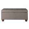 Large Tufted Storage Bench Textured Gray - HomePop: Upholstered Bedroom Ottoman with Lid - 4 of 4