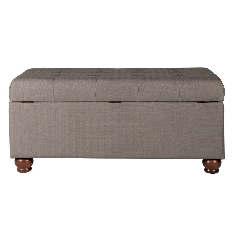 Large Tufted Storage Bench Textured Gray - HomePop, 4 of 10