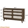 Rattan Drawer Dresser, with USB Ports and Outlets, 6 Chests of Drawers Storage for Bedroom Equipped with Anti-Tip Kits - 2 of 4