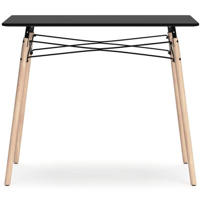 Jaspeni Black and Natural Wood Home Office Desk