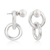 Ross-Simons Italian Sterling Silver Interlocking-Circle Front-Back Earrings - 3 of 4
