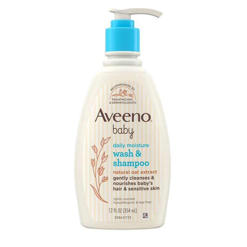 Aveeno Baby Daily Moisture Gentle Body Bath Wash &#38; Shampoo - Lightly Scented - 12 fl oz, 1 of 10