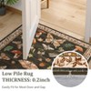2x6FT Modern Washable Area Rug, Insect Floral Print Floor Cover with Non Slip Backing, Low Pile Stain Resistant Indoor Carpet for Bedroom - 4 of 4