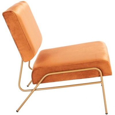 Sienna Brown Velvet and Metal Accent Chair