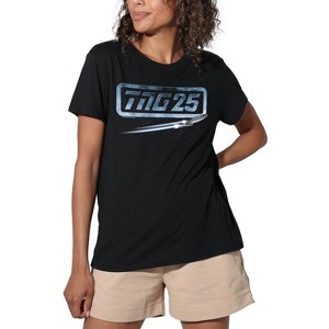 Women's Star Trek Tng 25 Enterprise Loose T-Shirt Black - 1 of 4