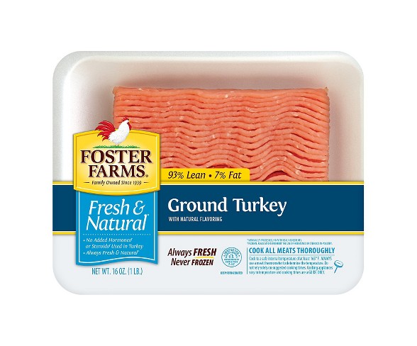 Foster Farms Fresh and Natural 93/7 Ground Turkey - 16oz
