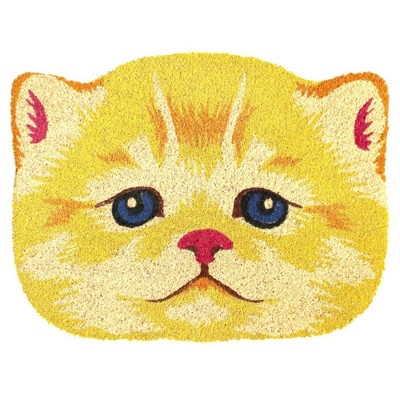 Tufted Yellow Cat Face Doormat - Raj