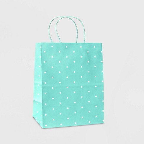 Gift Party Paper Bags 5" x 7 Aqua or Pink  Polka Dot Design Sweet 
