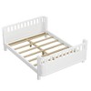Vynxaria Full Size Wood Platform Bed for Kids Low Profile with Rails Round Corners White for Girls Boys - 2 of 4