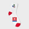 Women's Ribbed Cushioned Embroidered Cherry Short Crew Socks - White/Red/Blue 4-10: Recycled Polyester, Knit - 2 of 3