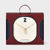 14K Gold Dipped Enamel "Z" Initial Pendant Necklace - A New Day™ Gold/White - 3 of 4