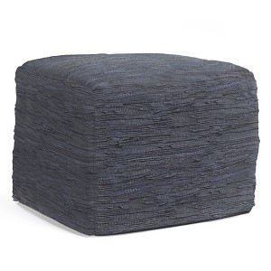 NicBex Stylish Square Pouf Ottoman Soft Textured Footstool for Living Room, Bedroom, Lounge, Dark Blue - 1 of 4
