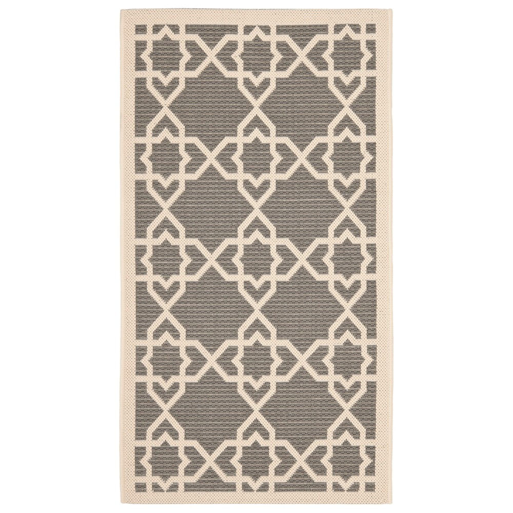 2'7in x 5' Rectangle Bourges Patio Rug Gray/Beige - Safavieh