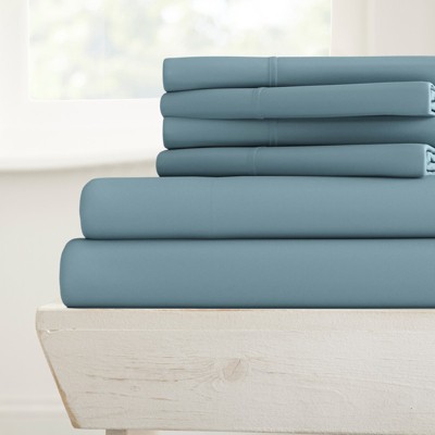 Solid 6 Piece Sheet Set - Ultra Soft, Easy Care - Becky Cameron, Ocean, California King