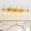 LLHZSY Modern Bathroom Vanity Wall Light Cylinder Bathroom Crystal Wall Sconces - Gold/Black-1/2/3/4/5 light - 2 of 4